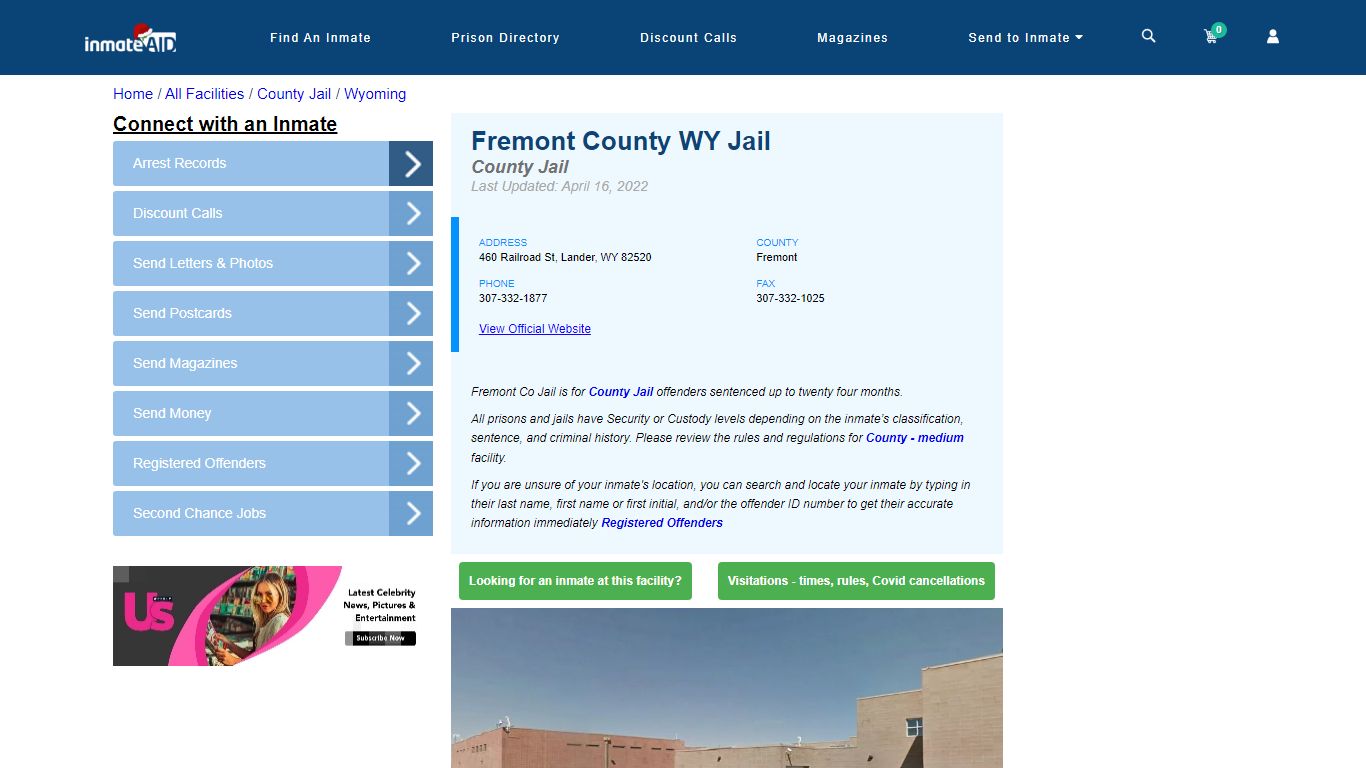 Fremont County WY Jail - Inmate Locator - Lander, WY